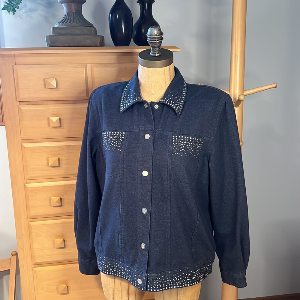 Alfred Dunner bling Jean Jacket size 12P